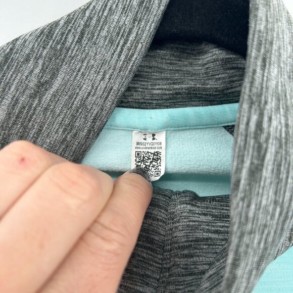 UNDER ARMOUR Gray Blue Half Zip High Neck Lightweight Athletic Workout Top XS - Picture 5 of 5